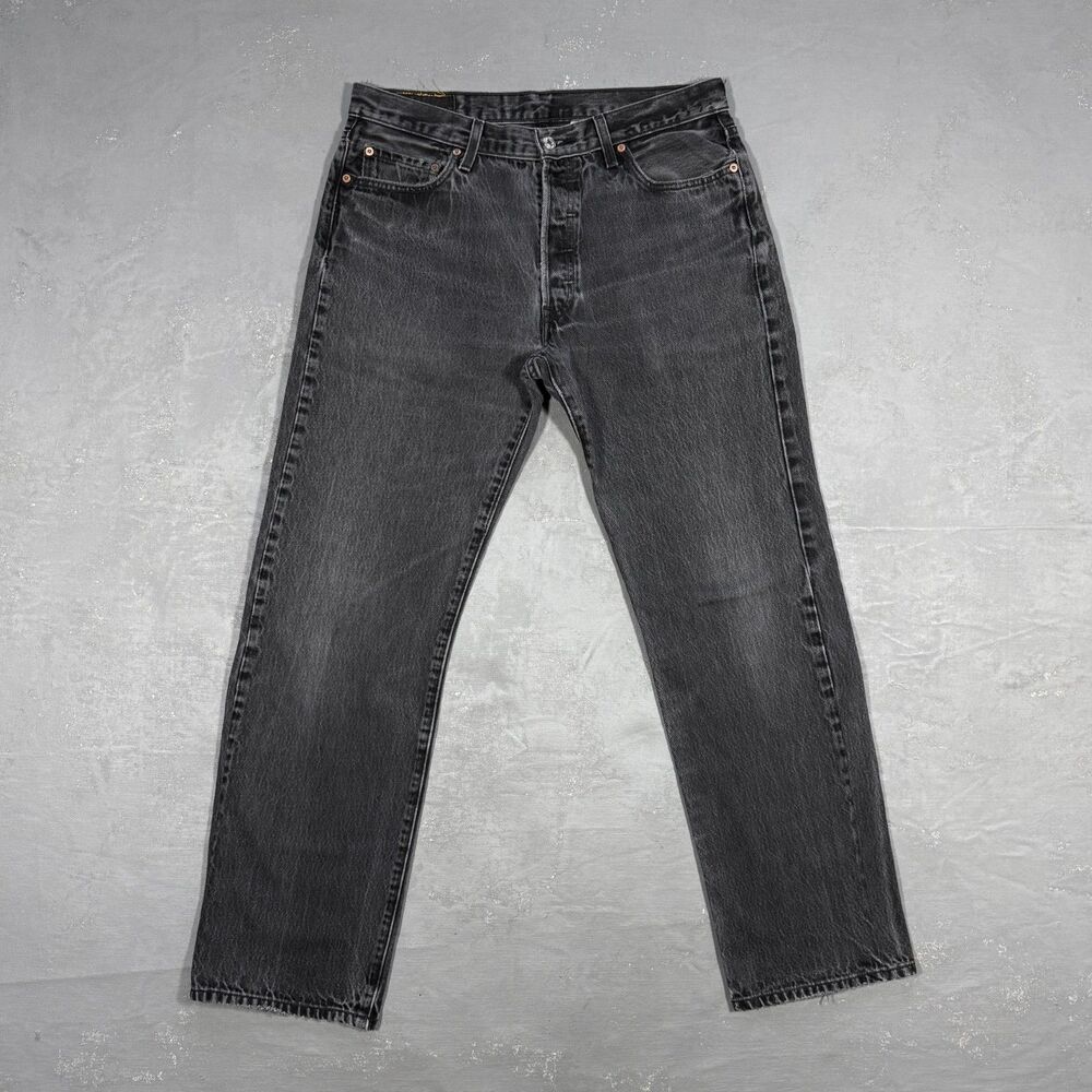 Vintage 2007 Levi's 501 Faded Black Denim Jeans Fit 34 x 32